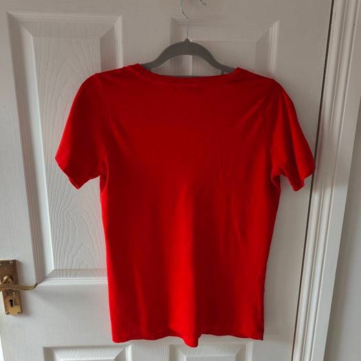 Red short sleeve top size 10