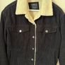 BERSHKA Black Cord Jacket Faux Sheepskin Lining Size M! Image 4