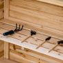 Garden Cabinet with 2 Compartments, Metal Work Surface with Edging, Natural Wood, 83 x 40 x 92 cm Image 4