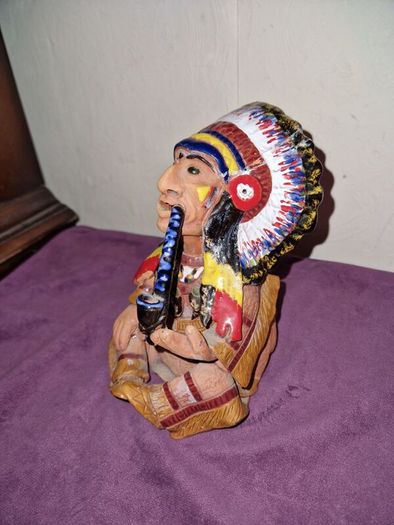 Vintage hand Made Native American Chief smoking pipe