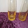 Pair of hand blown amber glass vases Image 2