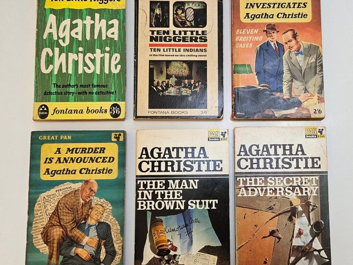 Vintage Agatha Christie Books x 6 - Vintage Crime Thriller Books - Vintage Paperback Books