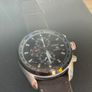 Citizen Eco Drive Mens Chronograph Watch Black Dial Black Leather Strap Image 3