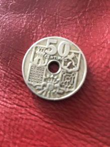 Rare 1949 Spain 50 Centimos coin