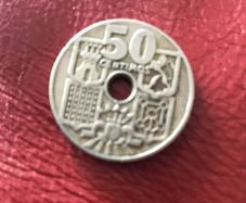 Rare 1949 Spain 50 Centimos coin