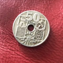 Rare 1949 Spain 50 Centimos coin