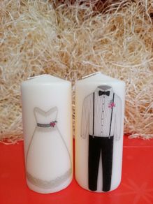 Brand new decorative wedding candle gift set mr&mrs