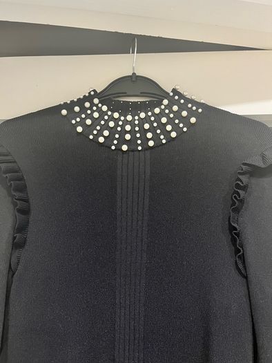 River Island Pearl Detail Dress (Size 12)