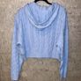 Tommy Hilfiger Blue Cable Knit Jumper Hoodie Size M Image 6