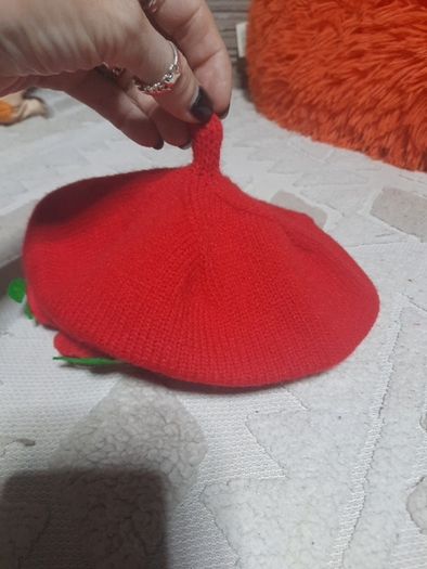 red strawberry beret