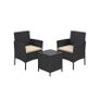 Garden Furniture Set 3 Pieces 2 x Garden Chair  1 x Garden table poly rattan, tempered glass, Image 4