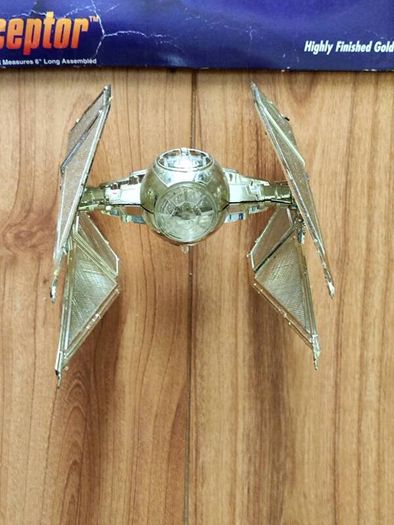 Vintage Star Wars Tie Interceptor Limited Edition Gold Tone Model Kit Amt Ertl 1995