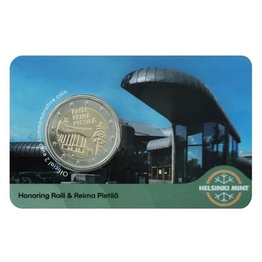 Finland 2 Euro Commemorative Coin 2026 - Raila and Reima Pietila BU. Coincard.