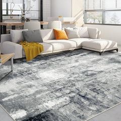 Modern Abstract Area Rug 200x300cm Washable Living Room Rug Non-slip Soft Carpet Short Pile Faux Wool Boho Art Floor Carpet for Living Room