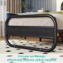 Single Bed Frame with Headboard, Black Single Bed 90x190 cm Image 6