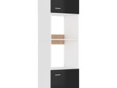 Microwave Cabinet High Gloss Black 60x57x207 cm Chipboard