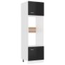 Microwave Cabinet High Gloss Black 60x57x207 cm Chipboard Image 5
