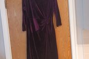 Marks &amp; Spencer  Plum Velvet  Dress.  S.. 14. New - No Tag.