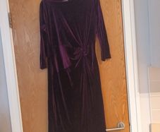 Marks & Spencer  Plum Velvet  Dress.  S.. 14. New - No Tag.
