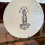Antique Ironstone Scale Plate Lady Justice from a Victorian Grocer's Balance 1860s Image 9