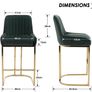 Set of 2 Velvet Bar Stools with Backrest for Kitchen Island Image 5