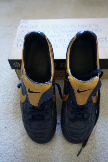 Football Boots Nike Air Legend Tiempo Blue/Gold (2006) Size 7UK FG
