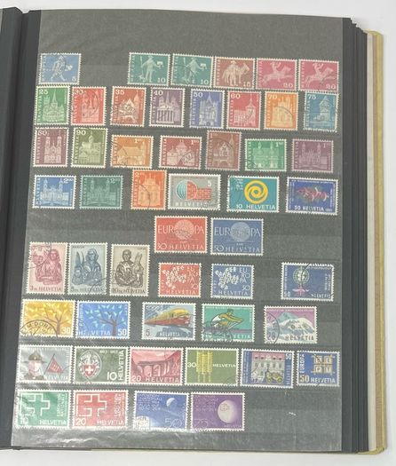 Collection: Switzerland (Helvetia) mainly, Malta, Gibraltar & Andorra Stamps mainy usd but a few mint on 38 pages