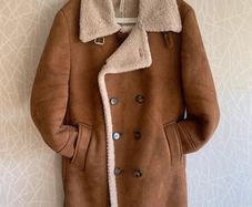 Zara Man Shearling Style Coat carmel sise M