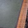 Vintage Oak Desk with Green Leather Top Image 5