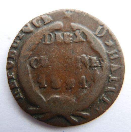 Haiti  1841 Rare 2 Centimes