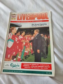Liverpool v Appollon Limasssol programme 1992