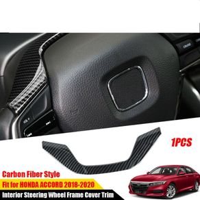 Carbon Fiber Interior Steering Wheel Frame Cover Trim For Honda Accord 2018-2020