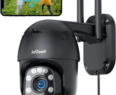 360 Degree Security Camera Outdoor, 25m Colorful Night Vision Wireless WiFi Wired CCTV Camera System,Motion Intelligent Auto Track Home PTZ Camera,Pan Tilt,1080P,2-way Audio,IP66,Siren,Support