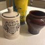 3 Pieces of Fortnum and Mason - Vintage Treacle Glazed Mustard Crock, Potted Stilton Cheese Pot with lid 200 gr and Lemon Curd Yellow Round Biscuit Tin Image 6