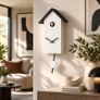 Modern Art Cuckoo Clock 28cm by Engstler  Made in Germany with Automatic Night Shut-Off Image 3