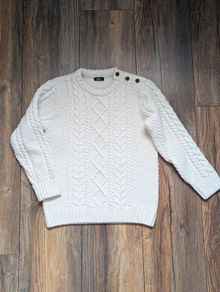 Next Boys Cream Cable Knit Jumper Size 6-7 years