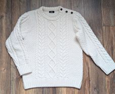 Next Boys Cream Cable Knit Jumper Size 6-7 years
