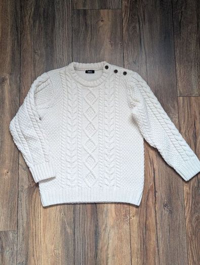 Next Boys Cream Cable Knit Jumper Size 6-7 years