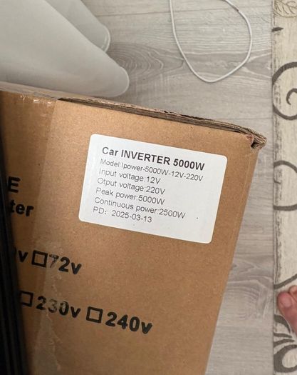 Power inverter 12v 5000w power pure sine continues 2500w