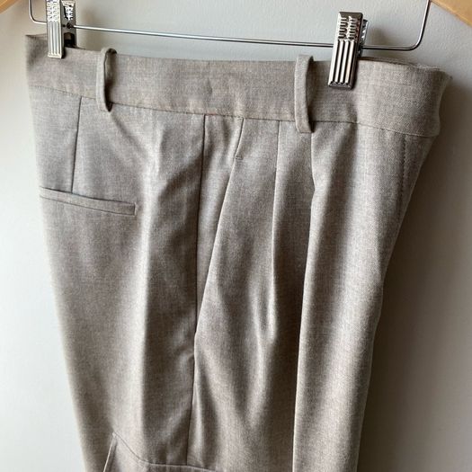 Massimo Dutti Wide Leg Wool Cargo Trousers