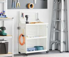 Tool Trolley Manual White 65 x 35 x 111 cm Cold-rolded steel