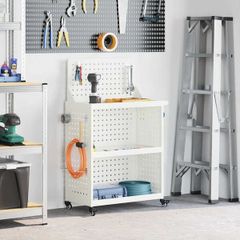 Tool Trolley Manual White 65 x 35 x 111 cm Cold-rolded steel