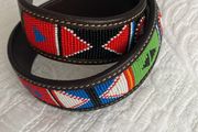 Belt Leather Belt Hand made Hand beaded