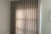 Wave fold curtain and slim line ceiling track