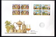 1982 Jersey Historical Links between Jersey and France (The Story of Martell Cognac Commemorative Stamps Booklet Panes on large First Day Covery (FDC)