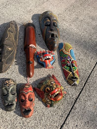 Decorative Tribal Style Wall Masks Job Lot Bundle 12 Pieces Over 25 Years Old