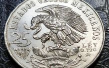 1968 Mexico Silver 25 Pesos Olympic Games coin