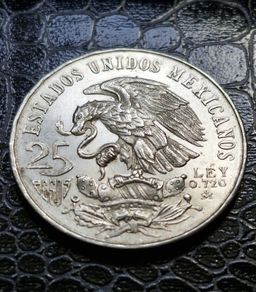 1968 Mexico Silver 25 Pesos Olympic Games coin