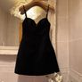 New Zara collection Combined Corsetry-Inspired velvet black Dress Image 3