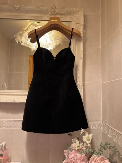New Zara collection Combined Corsetry-Inspired velvet black Dress